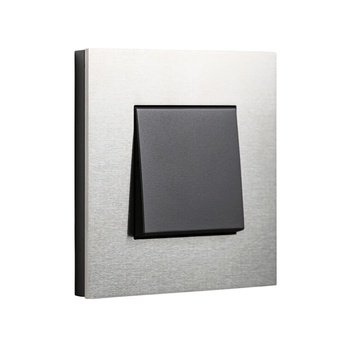 Pure stainless steel on anthracite