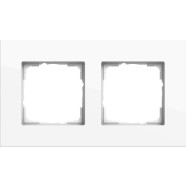 Gira 0212403 Afdekraam Esprit Tweevoudig Aluminium zuiver wit glanzend (gelakt) 