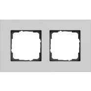 Gira 0212405 Afdekraam Esprit Tweevoudig Aluminium grijs mat (gelakt)