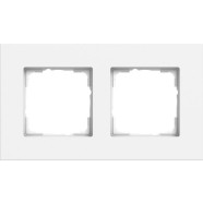 Gira 0212407 Afdekraam Esprit Tweevoudig Aluminium zuiver wit mat (gelakt)