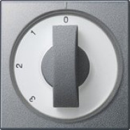 Gira 066926 Systeem 55 Afdekking met draaiknop voor 3-standenschakelaar Nulstand Kleur aluminium 