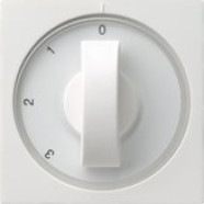 Gira 066927 Systeem 55 Afdekking met draaiknop voor 3-standenschakelaar Nulstand Zuiver wit mat