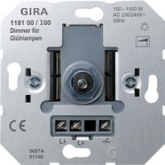 Gira 118100 Gloeilamp dimmer 100-1000W Druk-wisselschakelaar