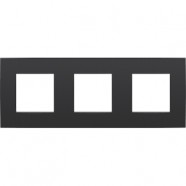 Niko 136-76700 Drievoudige afdekplaat met 71 mm centerafstand Intense Matt Black