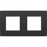 Niko 136-76800 Tweevoudige afdekplaat met 71 mm centerafstand Intense Matt Black