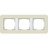Gira 0213417 Afdekraam E3 3-voudig Zand Soft-Touch met draagframe zuiver wit glanzend