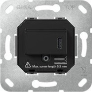 Gira 236300 Basiselement USB-voeding Power Delivery 1-voudig Zwart