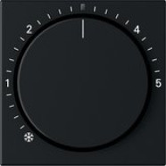 Gira 2702005 System 55 Afdekking voor ruimte temperatuurregelaar met controlelicht Zwart mat 