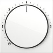 Gira 270203 System 55 Afdekking voor ruimte temperatuurregelaar met controlelicht Zuiver wit glanzend