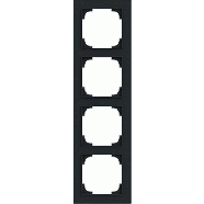 Busch Jaeger 1724-45M Busch-art linear 4-voudig Zwart mat 