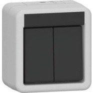 Gira 310530 Wipschakelaar 10AX 250V (onderstuk en bovenstuk) Serieschakelaar