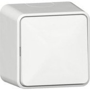 Gira 310614 Opbouw Wipschakelaar 10 AX 250 V~ met montageplaat Universele uit-wisselschakelaar Zuiver wit