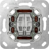 Gira 313500 Basiselement tast- controleschakelaar 10 AX 250 V~ Serieschakelaar Zonder wip 2-voudig (met bevestigingsklauwen)