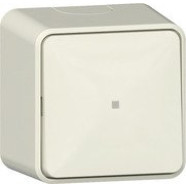 Gira 315612 Wipdrukcontact 10A 250V met controlevenster en interne montageplaat Wisselcontact 1-polig Crème wit