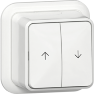 Gira 315911 Opbouw Jaloezieschakelaar/ -drukcontact 10 A 250 V~ met pijlsymbolen met bodemplaat en K/P-25 adapter Schakelaar Zuiver wit