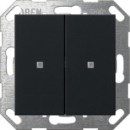 Gira 5173005 Drukcontact System 55 met wip 2-voudig voor Gira One en KNX Zwart mat