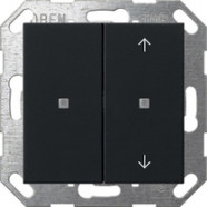 Gira 5175005 Drukcontact System 55 met wip 2-voudig onbedrukt/pijlsymbolen voor Gira One en KNX Zwart mat