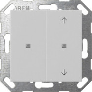 Gira 5175015 Drukcontact System 55 met wip 2-voudig onbedrukt/pijlsymbolen voor Gira One en KNX Grijs mat