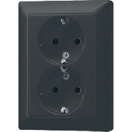 Jung AL 5020 KI AN-L 2-voudige wandcontactdoos met beschermingscontact 