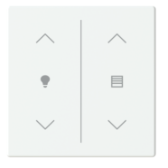 Busch Jaeger LFDW/A.2.63.11-84 Future Linear Afdekking 2-voudige wip voor keypad met symbool “Dimmen/Jaloezie" Studiowit