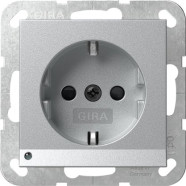 Gira 417026 Systeem 55 Wandcontactdoos met randaarde 16A 250V met led-oriëntatielicht en verhoogde aanraakbeveiliging (Safety Plus)