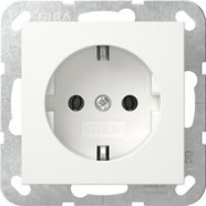 Gira 018803 Systeem 55 Wandcontactdoos met randaarde 16 A 250 V~ Met bevestigingsklauwen Zuiver wit glanzend