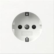 Gira 445370 F100 Wandcontactdoos met randaarde 16A 250V met verhoogde aanraakbeveiliging (Safety Plus) Zuiver wit glanzend 