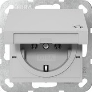 Gira 4454015 Systeem 55 Wandcontactdoos met randaarde 16 A 250 V~ met klapdeksel Grijs mat