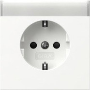 Gira 446270 F100 Wandcontactdoos met randaarde 16A 250V met tekstkade