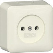 Gira 447012 Opbouw Wandcontactdoos zonder aardcontact 2-polig 16 A 250 V met montageplaat Crème wit