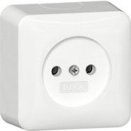 Gira 447014 Opbouw Wandcontactdoos zonder aardcontact 2-polig 16 A 250 V met montageplaat Zuiver wit 