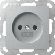 Gira 448026 Systeem 55 Wandcontactdoos zonder aardcontact 16A 250V 2-polig Kleur aluminium 