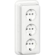 Gira 478911 Opbouw Drievoudige wandcontactdoos met randaarde 16 A 250 V~