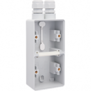 Niko 700-84252 Spuitwaterdichte dubbele verticale opbouwdoos met één tweevoudige M20-ingang met wartels voor twee functies Grijs