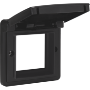 Niko 761-85000 Aanpaskader met klapdeksel voor 45x45mm-functies in in spuitwaterdichte montagedozen Zwart