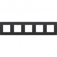 Niko 136-76005 Vijfvoudige afdekplaat met 71 mm centerafstand Intense Matt Black