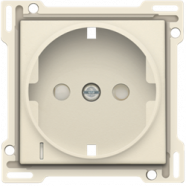 Niko 100-66908 afwerkingsset voor wandcontactdoos met randaarde, kinderveiligheid en spanningsaanduiding, Cream