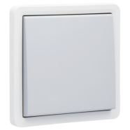 Niko 700-33005 Spuitwaterdichte, niet-verlichtbare enkelvoudige drukknop 10 A/250 Vac met 4 aansluitklemmen en een N.O.- of N.G.-contact, met insteekklemmen Grijs
