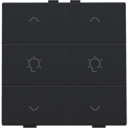 Dubbele dimbediening voor Niko Home Control, black coated