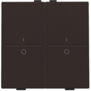 Niko 124-00008 Huisautomatisering - tweevoudige toets met opdruk I en 0 voor draadloze schakelaar of drukknop met 4 bedieningsknoppen, Dark brown