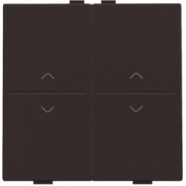 Niko 124-00010 Huisautomatisering - tweevoudige toets met pijltjes 'op' en 'neer' voor draadloze schakelaar of drukknop met 4 bedieningsknoppen, Dark brown