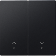 Niko 161-32006 Afwerkingsset met lens voor dubbele elektronische rolluikschakelaar Black coated