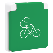Niko 701-36875 Spuitwaterdicht fietsoplaadpunt 16 A/250 Vac met randaarde, beschermingsafsluiters en met insteekklemmen Wit