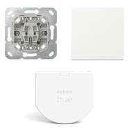 Gira Wipdrukcontact met Hue wandschakelaar module en Wip Zuiver wit mat