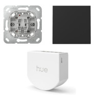 Gira Wipdrukcontact met Hue bedrade wandschakelaarmodule en Wip Zwart mat
