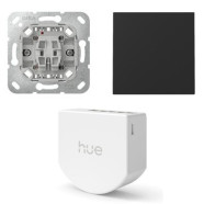 Gira Wipdrukcontact met Hue bedrade dimmer en Rechtstaande wip Zwart mat