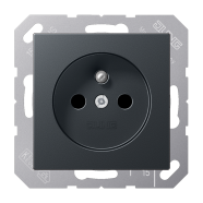 Jung A 1520 FBFKI ANM Wandcontactdoos Frans/Belgisch systeem 16 A 250 V ~ SAFETY+ A range Antraciet mat
