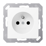 Jung A 1520 FBFKI WWM Wandcontactdoos Frans/Belgisch systeem 16 A 250 V ~ SAFETY+ A range Sneeuwwit mat