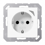 JUNG HOME BT A 1521 SE WW Wandcontactdoos met randaarde Energy Alpine wit