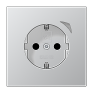 Jung HOME BT AL 1521 S-L Wandcontactdoos met randaarde Aluminium